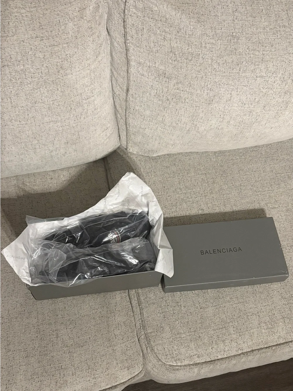 Balenciaga Black Designer slides with original box
